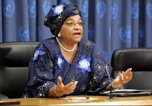 Ph: DR - Mme Ellen Sirleaf Jonhson, président e du Liberia, membre du panel de Haut niveau...