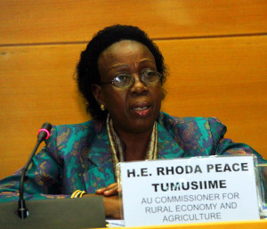 Ph/DR-: H.E Mme Tumusiime Rhoda Peace, Commissaire à l'économie rurale et de l'agriculture de la Commission de l'Union africaine